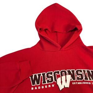 VTG Russell Athletic Wisconsin Hoodie Sz‎ XL (no drawstring)